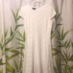 Alfani White Lace Fit and Flare Dress Size 4